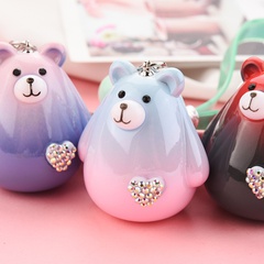 Cute Gradient Color Mouse Diamond Pendant Keychain Wholesale Nihaojewelry