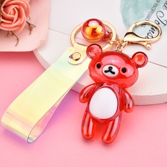 Cartoon Crystal Colorful Bear Acrylic Keychain Wholesale Nihaojewelry