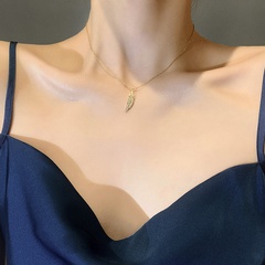 simple leaf titanium steel necklace wholesale jewelry Nihaojewelry