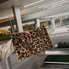 nuevo bolso de gran capacidad con estampado de leopardo peludo de un solo hombro al por mayor Nihaojewelry