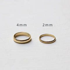 French Simplicity Wide Narrow Curved Glossy Minimalist Ring Joker Women Ring Titanium Steel Plated 18K Gold Color Protection