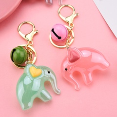 Korean Acrylic Jelly Elephant Bell Keychain Wholesale Nihaojewelry