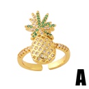 fashion butterfly pineapple inlaid zircon copper ring wholesale nihaojewelrypicture9