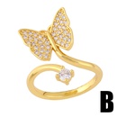 fashion butterfly pineapple inlaid zircon copper ring wholesale nihaojewelrypicture10