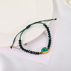 Européen et Américain Rétro Acrylique Irrégulière Vert Foncé Perlé Bracelet Creative Conception de Minerai de Résine Tissé Bracelet De Mode