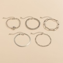Punk geometric hollow chain flat snake bone OT buckle metal bracelet set wholesale Nihaojewelrypicture13