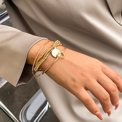 simple smooth round geometric beaded iron metal bracelet wholesale Nihaojewelry