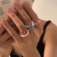 retro simple color miyuki beads woven daisy ring wholesale nihaojewelry