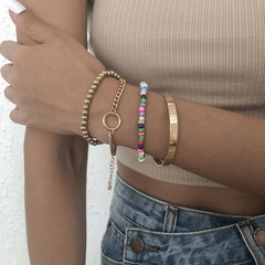 simple geometric alloy beaded hit color bracelet wholesale Nihaojewelry