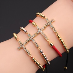 Copper-plated real gold adjustable cross bracelet wholesale Nihaojewelry