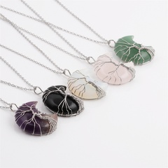 fashion simple multi-color opal moon necklace wholesale nihaojewelry