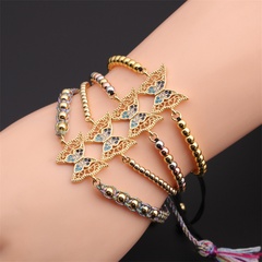 new colorful zircon butterfly contrast color beads braided bracelet wholesale Nihaojewelry