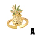 fashion butterfly pineapple inlaid zircon copper ring wholesale nihaojewelrypicture13