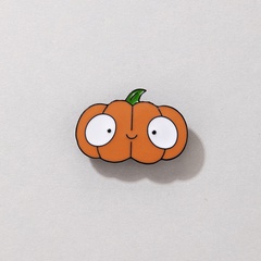 European and American cross-border new creative jewelry Halloween orange pumpkin brooch eye brooch