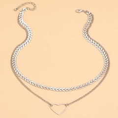 European and American fashion personality flat snake chain love female new necklace