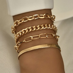 fashion personality popular street style metal texture ladies 4-piece bracelet