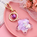 Korean acrylic fivepointed star milk floating keychain wholesale Nihaojewelrypicture12