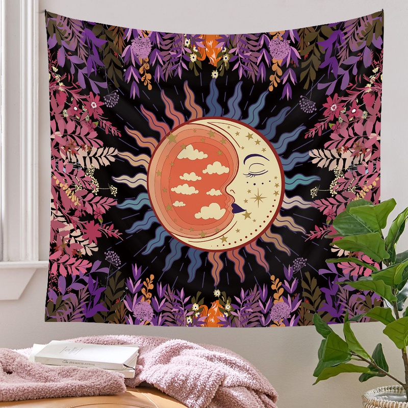 Bohme psychdlique plante soleil lune impression fond dcoration tapisserie en gros nihaojewelry