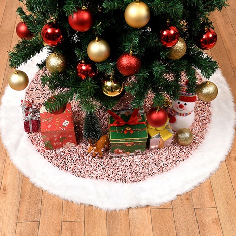 Falda de árbol de tela de lentejuelas de felpa navideña al por mayor Nihaojewelry's discount tags