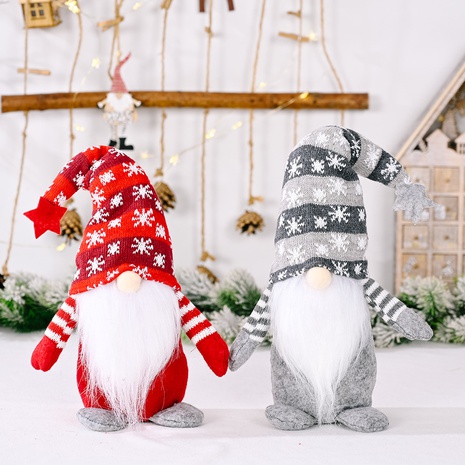 Navidad estrella de cinco puntas copo de nieve hecho punto sombrero Rudolph decoración venta al por mayor Nihaojewelry's discount tags