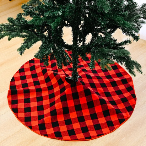 Decoración de falda de árbol de celosía roja y negra de Navidad al por mayor Nihaojewelry's discount tags