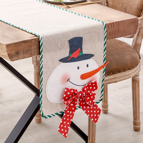 Mantel individual de aislamiento de lino de muñeco de nieve navideño al por mayor Nihaojewelry's discount tags