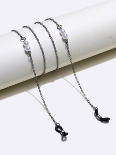fashion simple pearl hollow solid color glasses chain wholesale nihaojewelry