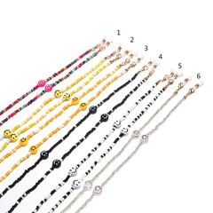 bohemia mixed color multicolor miyuki beads smiley face glasses mask chain wholesale nihaojewelry