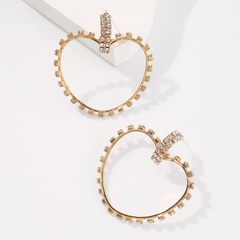 fashion full diamond love personality geometric earrings