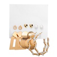 wholesale bijoux en mtal cercle chane coeur pingle papillon boucles d39oreilles ensemble de 6 pices Nihaojewelrypicture68