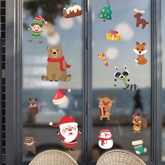 dibujos animados santa claus muñeco de nieve árbol de navidad decoración para niños etiqueta de la pared al por mayor Nihaojewelry