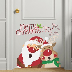 Merry Christmas Santa Claus Fawn Window Glass Decoration Wall Sticker Wholesale Nihaojewelry