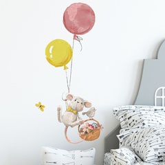 Cartoon Little Mouse Balloon Flower Basket Bird Children's Bedroom Wall Sticker Wholesale Nihaojewelry