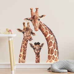 New FX-E63 Cartoon Giraffe Family Three Bedroom Hallway Home Wall Background Decoration Wall Stickers