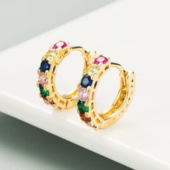 fashion circle micro-inlaid zircon copper ear clip wholesale Nihaojewelry