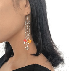 fashion chain tassel butterfly mushroom resin long earrings wholesale Nihaojewelry