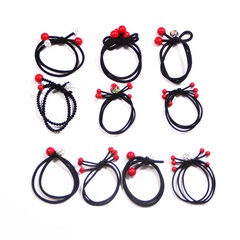contrast color 10-piece rubber band hair rope set