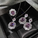 Europisches und amerikanisches neues LuxusFarbschatzSet mit see blauem TopasRing CitrinOhrringe rosa DiamantHalskettepicture26