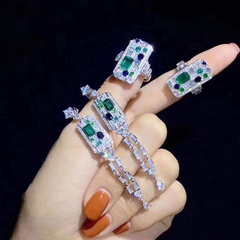 imitation emerald earrings 2021 new fashion small fragrance autumn and winter earrings