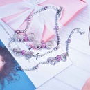 Hoher Sinn fr Licht Luxus Mode voller Diamantschleife rosa Zirkonium Choker Schlsselbein Kette Halskette Halskette Halskette Armband Ohrringe Setpicture27