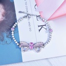 Hoher Sinn fr Licht Luxus Mode voller Diamantschleife rosa Zirkonium Choker Schlsselbein Kette Halskette Halskette Halskette Armband Ohrringe Setpicture26