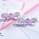Hoher Sinn fr Licht Luxus Mode voller Diamantschleife rosa Zirkonium Choker Schlsselbein Kette Halskette Halskette Halskette Armband Ohrringe Setpicture25