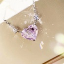 Douyin Live Herzfrmige Halskette weibliche Schlsselbein kette ins fort geschrittenes Design Temperament AllMatch High Carbon Diamant rosa Anhngerpicture13