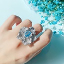 Luxus voller Diamant Aquamarin Schweizer blauer Topas Blume Taubenei Halskette Anhngerpicture13