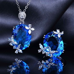 haute couture jewelry super fairy butterfly open ring candy series aquamarine necklace color treasure pendant