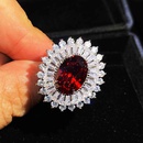 Nouveau luxe plein de zirconium grenade rubis ensemble net rouge recommand bijoux haut de gamme collier pendentif anneau ouvertpicture14