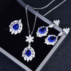 Boucles d'oreilles en diamant en forme de goutte de bijoux bleus de tanzanite naturelle imitation de luxe européen et américain, pendentifs colorés