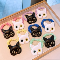 Japanese and Korean new style cute cat hair rope color small intestine cloth ring girl ball head rope tie hair rubber band jewelry