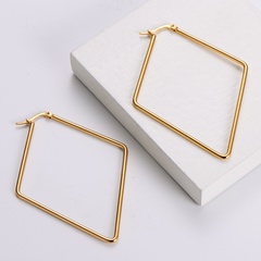 AML Titanium Steel Women's Korean Style Fashion Geometric Gold Earrings Simple Shape Temperament Fashion Style