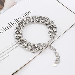 European and American jewelry simple hollow stainless steel thick bracelet personality creative geometric chain bracelet